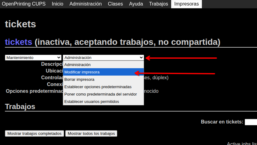 solución a mi impresora de tickets no funciona linux 3