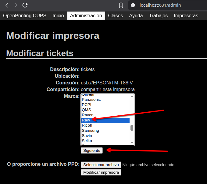 solución a mi impresora de tickets no funciona linux 7
