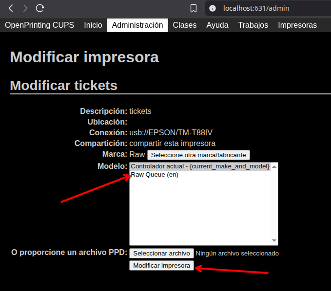 solución a mi impresora de tickets no funciona linux 8