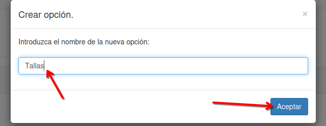 crear tallas y colores remero tpv PASO 3