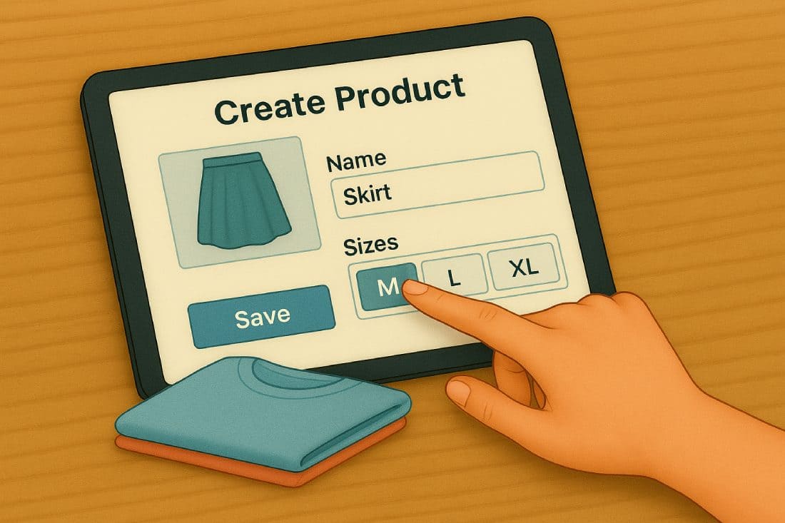 crear tallas y colores remero tpv