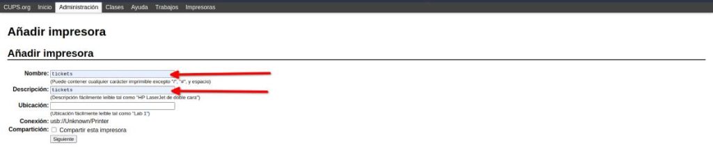 Tutorial instalacion impresora de tickets en Linux paso 7